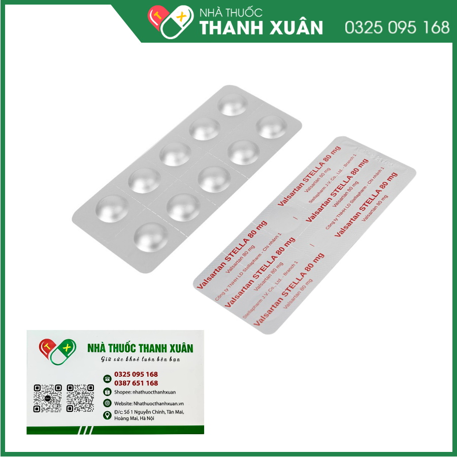 Valsartan Stella 80 mg điều trị tăng huyết áp, suy tim